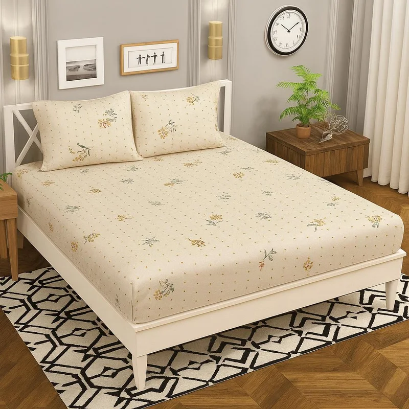 تامي طقم ملاية سرير سوبر كينغ من تومي 229×254 سم مع غطائي وسادة – لينين ناعم بطبعة زهور